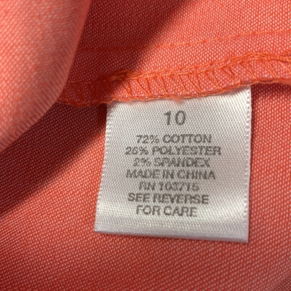 Dress Barn Front Button Belted Short Sleeve Dress Colour Orange Size 10 - Picture 6 of 11